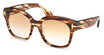 Tom Ford Eyeglasses FT1235 coloured havana / gradient brown/55F