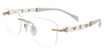 Line Art Eyeglasses XL 2107 Gold White/GW