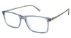 TLG Eyeglasses NU058 TRANS BLUE/GOLD/C02