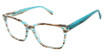 gx by GWEN STEFANI Eyeglasses GX091 teal stripe/TEA