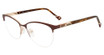 Yalea Eyeglasses VYA001 Gold Brick Red 0H33