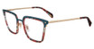 Police Eyeglasses VPLG25 Striated Red/Teal 0376