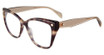 Police Eyeglasses VPLM03M Shiny Brown/Beige Havana 07UX