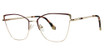 Genevieve Boutique Eyeglasses ANGELIQUE Matte Burgundy/Sand/Gold