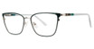 Genevieve Paris Design Eyeglasses MERCY Teal/Silver/Blue Frost