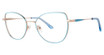 Genevieve Boutique Eyeglasses IMPECCABLE Sky Blue/Rose Gold