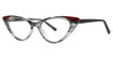 Modern Plastics II Eyeglasses MABEL Black Crystal Haze/Red