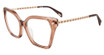 Police Eyeglasses VPLN55M Shiny Transp. Light Brown 0805