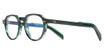 Cutler and Gross CGOPGR0648 STRIPED DARK GREEN/003