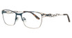 Easyclip Eyeglasses EC703 Teal & Gold/60 Easyclip Eyeglasses EC703 Teal & Gold/60