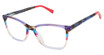 gx by GWEN STEFANI Eyeglasses GX081 purple multi stripe/PUR