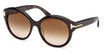 Tom Ford Eyeglasses FT1251 dark havana / gradient brown/52F