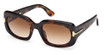 Tom Ford Eyeglasses FT1253 dark havana / gradient brown/52F