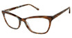 Lulu Guinness Eyeglasses L928 brown/blue marble with bronze glitter/BRN