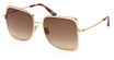 Tom Ford Eyeglasses FT1319 shiny deep gold / gradient brown/30F