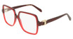 Ferragamo Eyeglasses SF3058 TRANSPARENT DARK RED GRADIENT/615