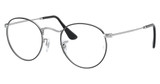 Ray-Ban Rx Eyeglasses RX3447V ROUND METAL BLACK ON SILVER/2861