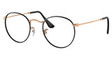 Ray-Ban Rx Eyeglasses RX3447V ROUND METAL BLACK ON ROSEGOLD/3173