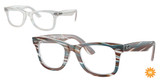 Ray-Ban Rx Eyeglasses RX5121F WAYFARER PHOTO STRIPED LIGHT BLUE/8382