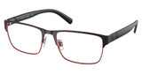 Polo Eyeglasses PH1175 MATTE RED RIMS/BLACK BAR/9191