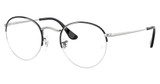 Ray-Ban Rx Eyeglasses RX3947V ROUND GAZE BLACK ON SILVER/3183