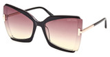 Tom Ford Eyeglasses FT0766 black/crystal / gradient smoke/03B