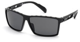 Adidas Sport Eyeglasses SP0010 shiny black / smoke polarized/01D