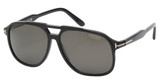 Tom Ford Eyeglasses FT0753 shiny black / smoke polarized/01D