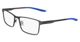 Nike Eyeglasses NIKE 8047 (074) BRUSHED GUNMETAL/RACER BLUE/074