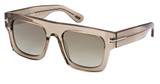 Tom Ford Eyeglasses FT0711 light brown/other / green mirror/47Q