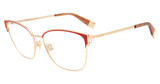 Furla Eyeglasses VFU443 Gold Red 0357