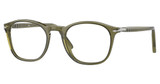 Persol® Eyeglasses PO3007V OLIVE TRANSPARENT GREEN/1142