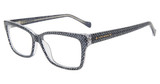 Lucky Brand Eyeglasses VLBD236 Denim Print