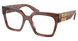 Miu Miu Eyeglasses MU 04UV STRIPPED TOBACCO/11Q1O1