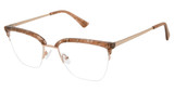 Nicole Miller Eyeglasses DIX BAY BROWN/GOLD/C02