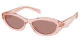 Prada Eyeglasses PR 26ZSF TRANSPARENT PEACH/19Q10D