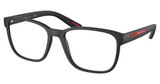 Prada Sport Eyeglasses PS 06PV BLACK RUBBER/DG01O1