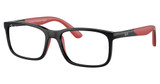 Ray-Ban Youth Eyeglasses RY1621F BLACK ON RUBBER RED/3928