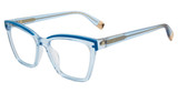 Furla Eyeglasses VFU682 Transparent Blue 06N1