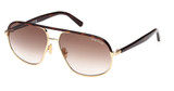 Tom Ford Eyeglasses FT1019 shiny deep gold / gradient brown/30F