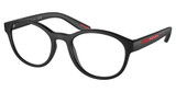 Prada Sport Eyeglasses PS 07PV BLACK RUBBER/DG01O1