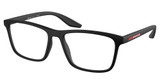 Prada Sport Eyeglasses PS 01QV BLACK RUBBER/DG01O1