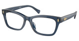 Ralph Eyeglasses RA7154U SHINY TRANSPARENT BLUE/6144