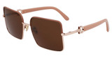 Ferragamo Eyeglasses SF302SLN ROSE GOLD/NUDE/685