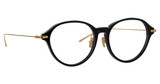 Linda Farrow Eyeglasses LF76LB PEARCE BLACK/YELLOW GOLD/001