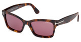 Tom Ford Eyeglasses FT1085 dark havana / bordeaux mirror/52U