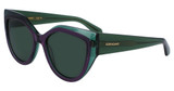 Ferragamo Eyeglasses SF2004S TRANSPARENT GREEN/VIOLET/318