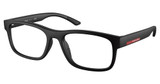 Prada Sport Eyeglasses PS 04QV BLACK RUBBERED/DG01O1