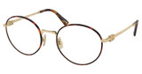 Miu Miu Eyeglasses MU 52XV HAVANA/PALE GOLD/15U1O1