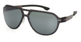 ic! berlin Eyeglasses IC0008 matte black / green polarized/02R
